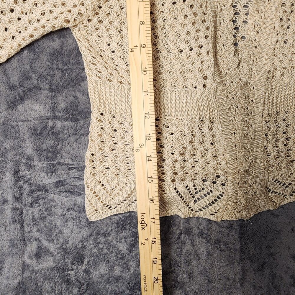 Sweet Kizz Crochet Lace Cardigan Sweater Womens Open Front Flare Sleeve Boho - Picture 4 of 6